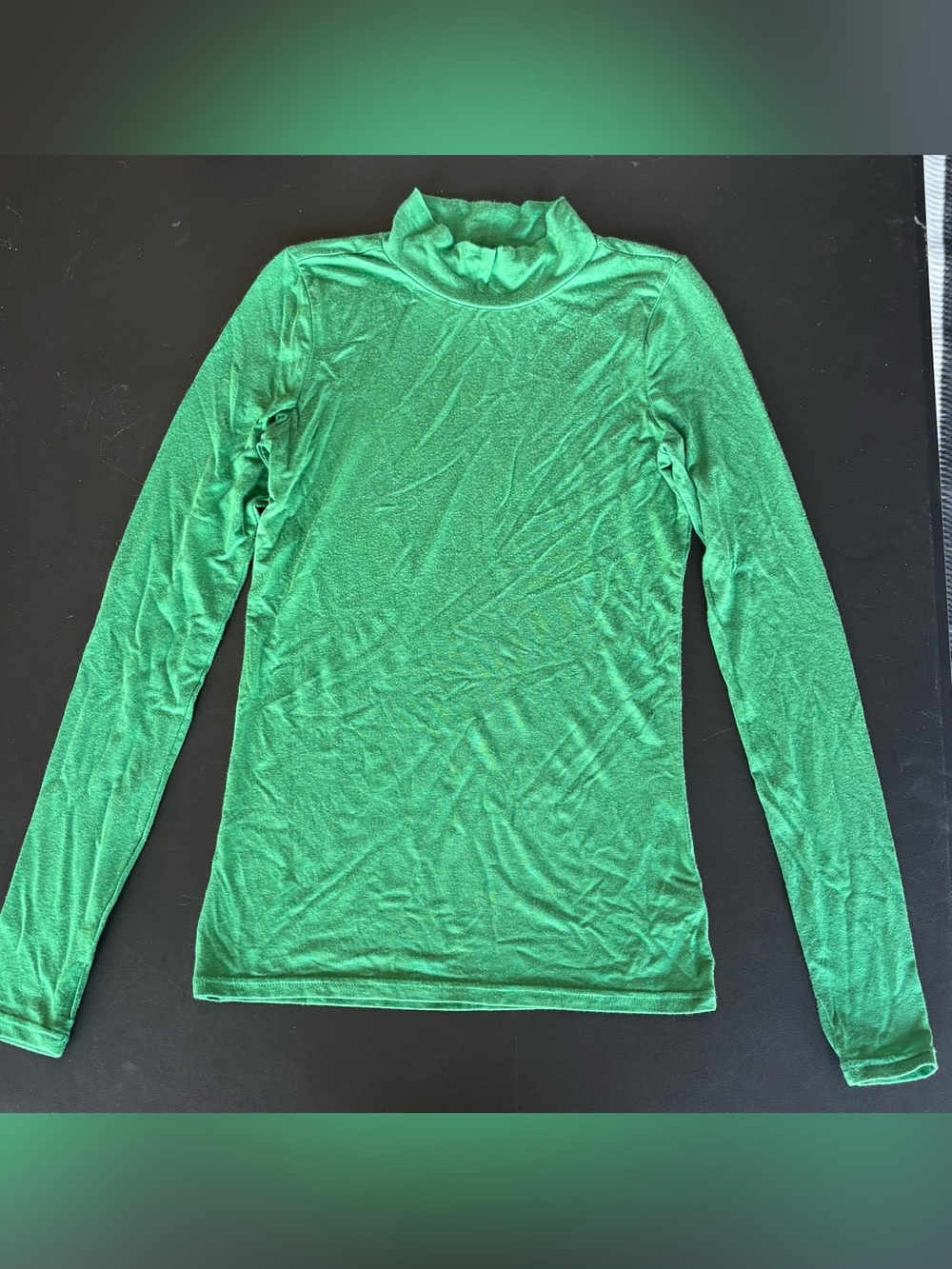 aerie Emerald Green Long-Sleeve Turtleneck Top